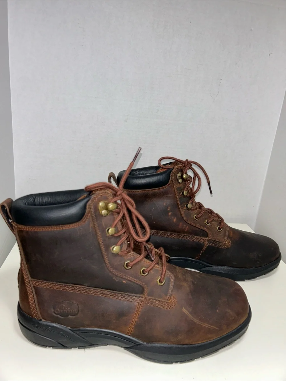 Dr. Comfort Boss #9520 Brown Leather Lace-Up Comfort Work Boot